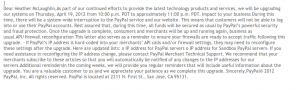 PayPal Maintenance: Data Center Upgrade – April 19, 2012 – Scam Email In Circulation Now