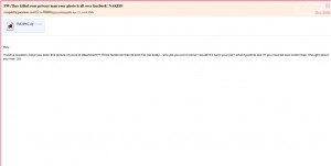 Don’t Be Tricked By An Email That Reports ‘Someone’ Found A Naked Picture Of You On Facebook