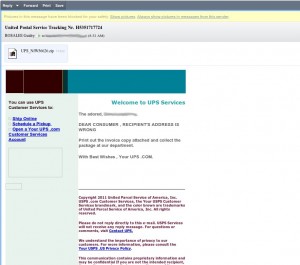 &Ocirc;United Postal Service Tracking Nr. H5351717724? Email Is Hexing Recipients