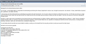 Message From The Internal Revenue Service (IRS) &ETH; Email Alert!
