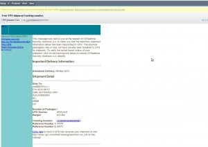 ‘Your UPS Shipment Tracking Number’ – Email Alert